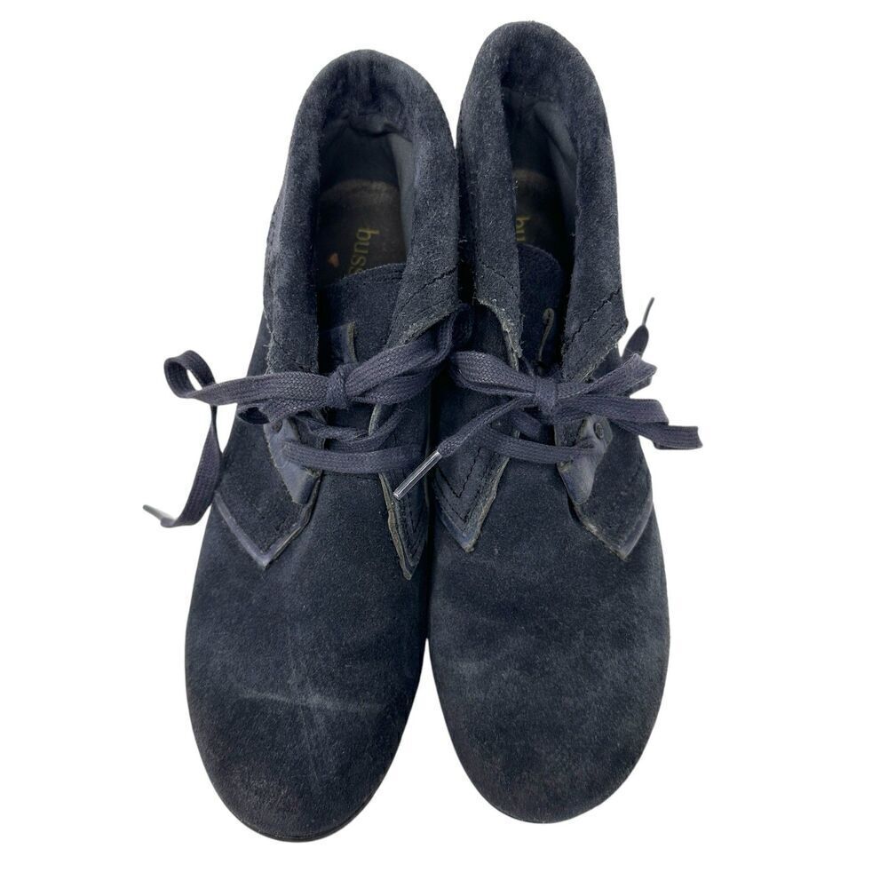 Bussola‎ Kolding Keisha Silk Suede Navy Blue Suede Lace Up Booties Size 39 (8) - Picture 3 of 7